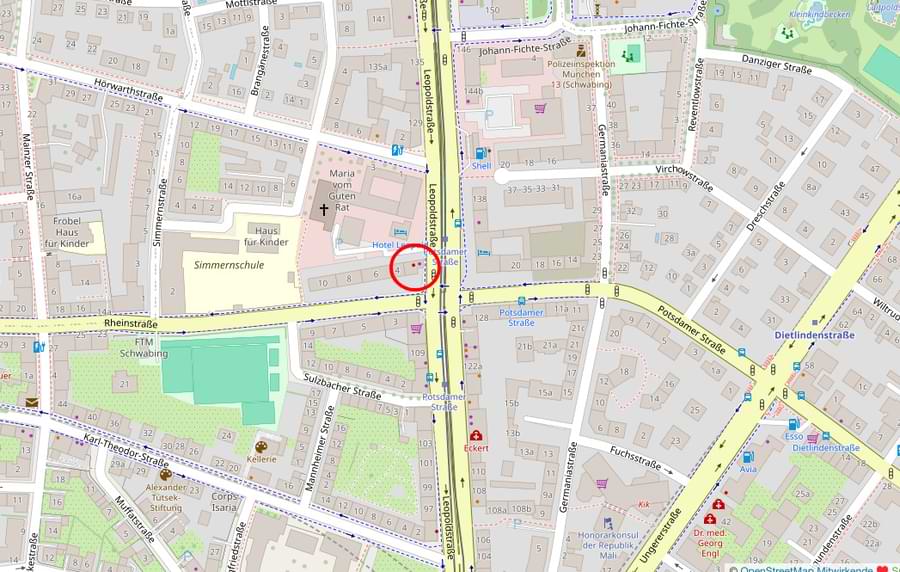 klickbare Karte von Openstreetmap die auf Google Maps verweist